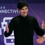 The founder and CEO of Telegram, Pavel Durov, delivers a keynote speech during the Mobile World Congress in Barcelona, Spain [File: Albert Gea/Reuters]